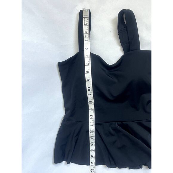 Kiava Black Tankini Swim Top Size S Babydoll Ruffle Girly Classic Cute Classy - Picture 10 of 10